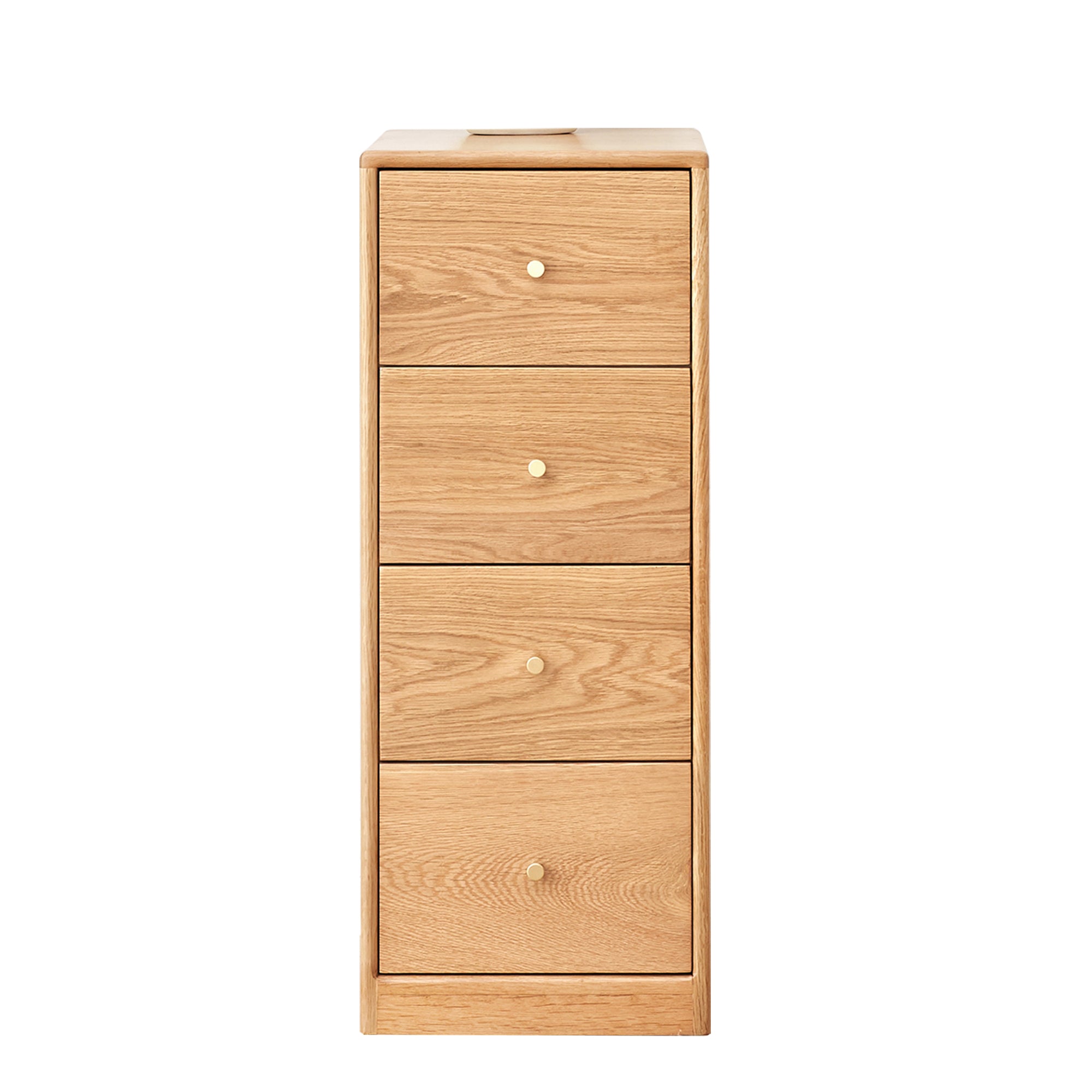 Modern Minimalist Solid Oak Bedside Table Storage Cabinet with Four Drawers for Living Room