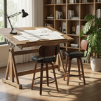 Black Swivel Bar Stools Set of 2, 26” Mid Century Modern Faux Leather & Walnut