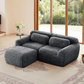 L-Shaped 2-Seat Plush Sofa with Chaise, 32D High-Density Sponge, No Assembly Required, Ergonomic Design(DARK GREY)